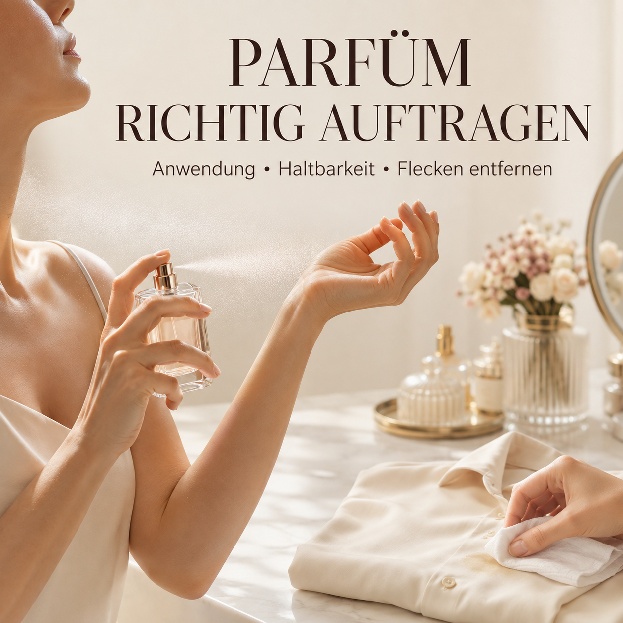 Parfüm richtig auftragen: Wo, wie viel – und was Flecken verhindert