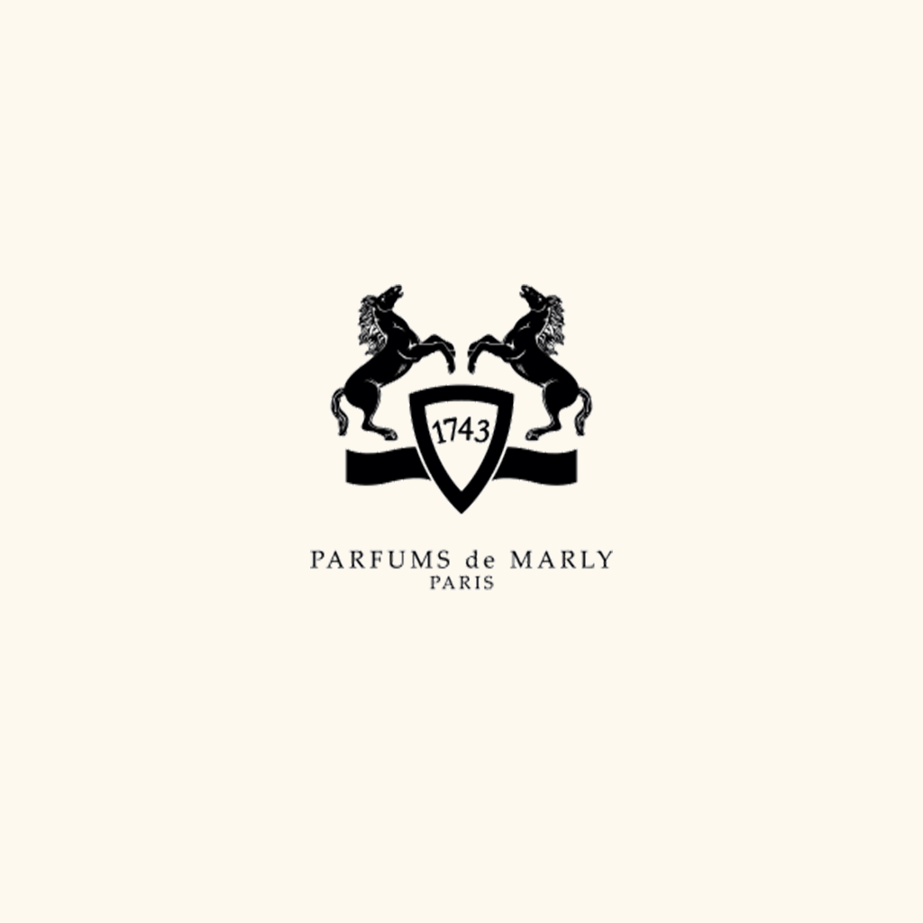 Parfums de Marly Duftproben – klassisches Wappenlogo zentriert vor hellem, elegant-minimalistischem Hintergrund; luxuriös und modern