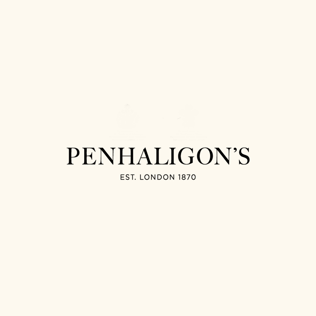 Penhaligon’s Duftproben – klassisches Markenlogo zentriert vor hellem, elegant-minimalistischem Hintergrund; britisch, hochwertig, zeitlos