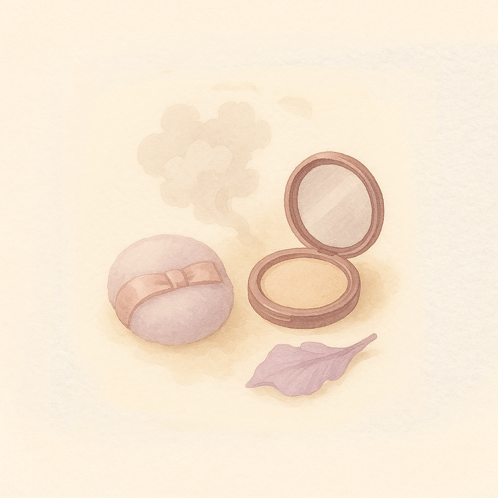 Pudrige Duftproben – Puder Symbolbild vor hellem, weichem Hintergrund